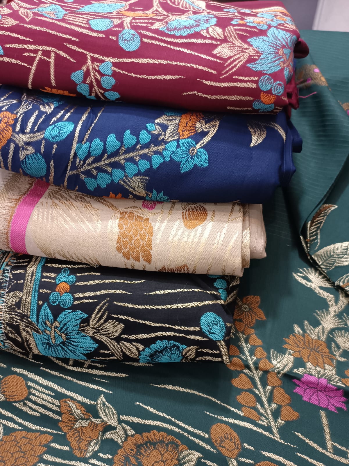 Premium Doria viscos Jacquard 3Pc Luxury Code available in 2 Designs