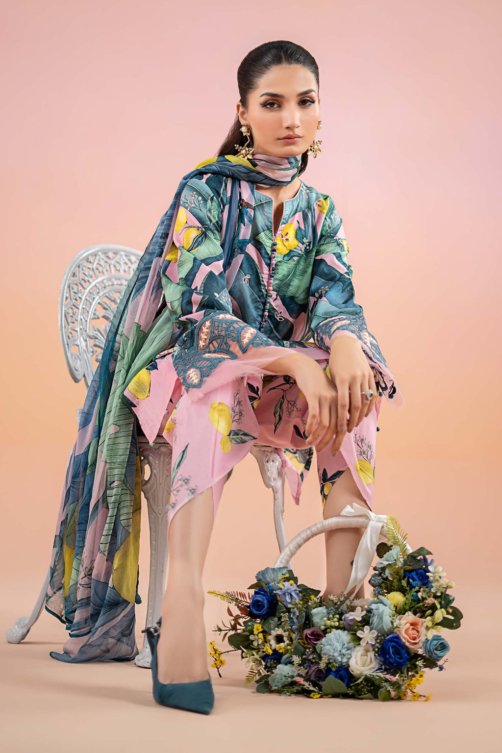 Maria B M Prints l Printed Lawn Pink Suit | MPS-2503-B