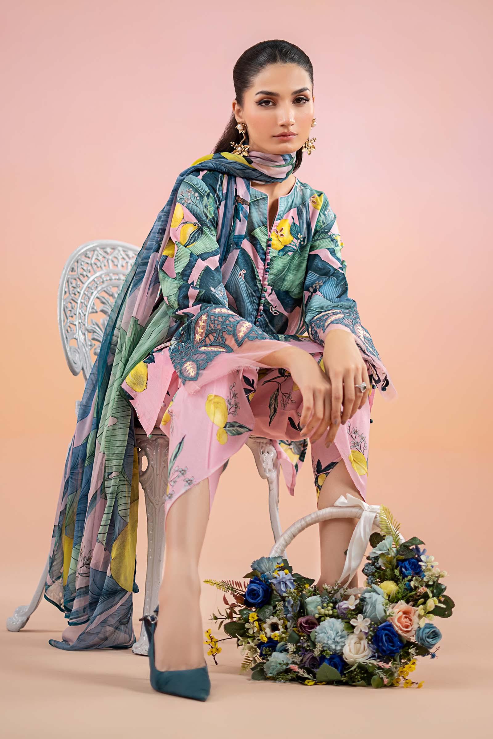 Maria B M Prints l Printed Lawn Pink Suit | MPS-2503-B