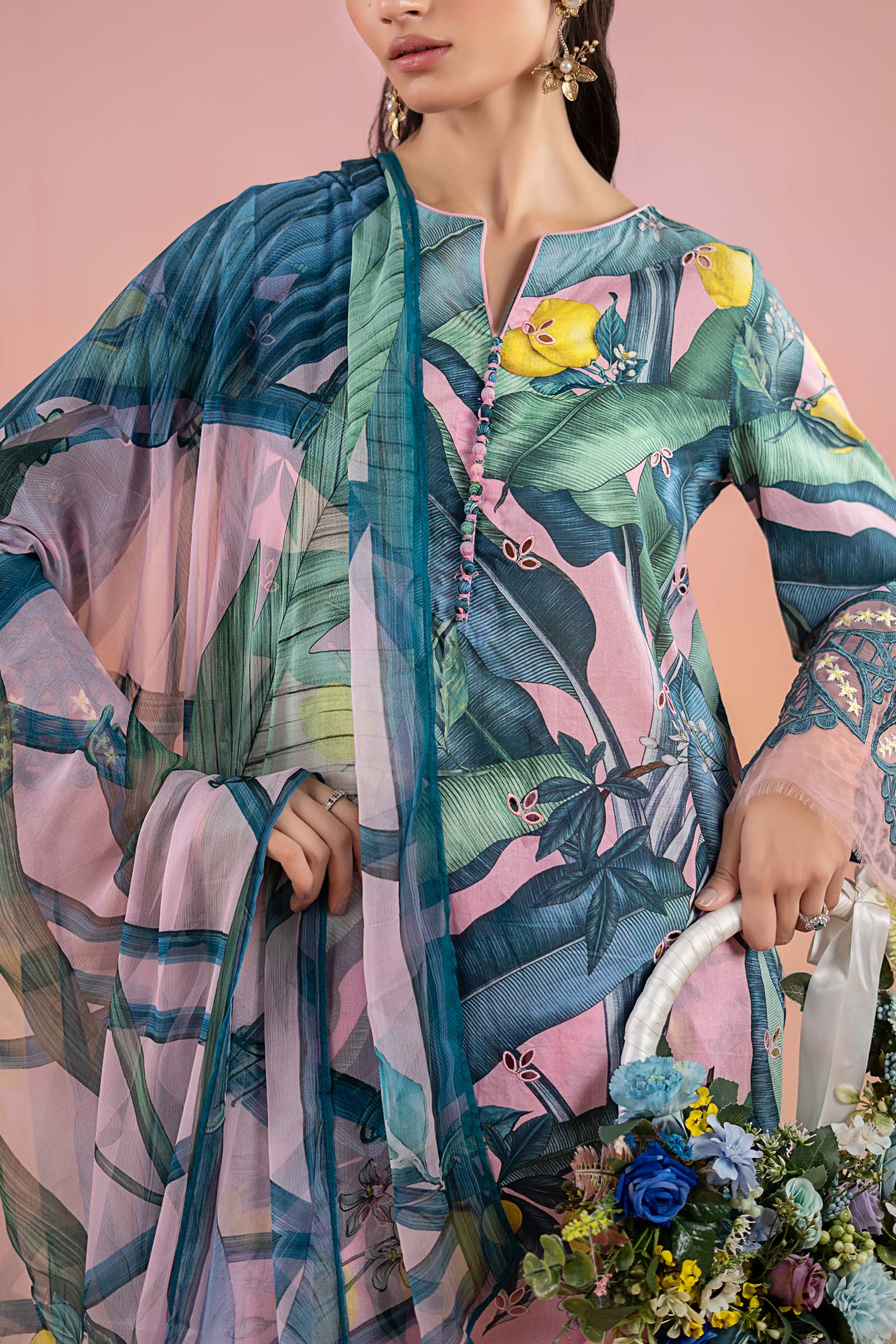 Maria B M Prints l Printed Lawn Pink Suit | MPS-2503-B