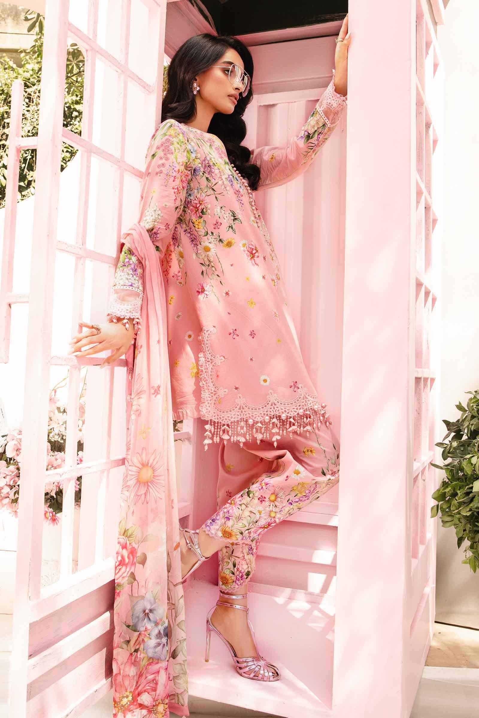 Maria B l 3 Piece Unstitched Embroidered Lawn Suit | MPT-2603-B