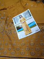 Peach dhanak 3pc, embroidered front back nd sleeves wd plan trouser nd velvet dhanak shawl....
