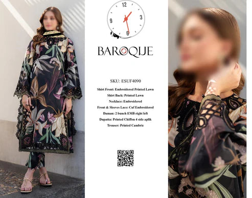 BAROQUE l LUXURY LAWN COLLECTION l 3 PIECE l UF 4090
