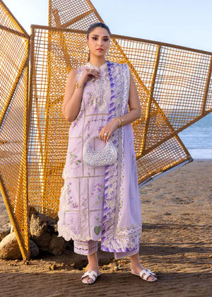 Crimson LAVENDER Luxury Lawn Embroidered 3 Piece Dress - F98
