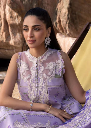 Crimson LAVENDER Luxury Lawn Embroidered 3 Piece Dress - F98
