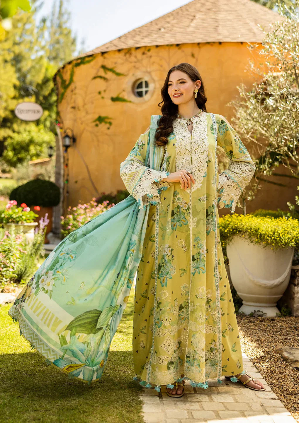 Elaf ALLURE Luxury Chikankari Embroidered Lawn 3 Piece Dress