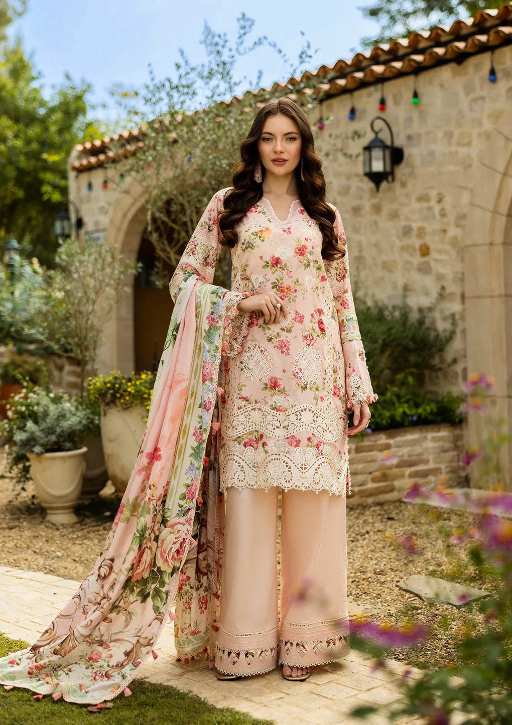 Elaf Premium Prints Chikankari Lawn Unstitched 3Pc Suit ELK-04B TRUE LOVE