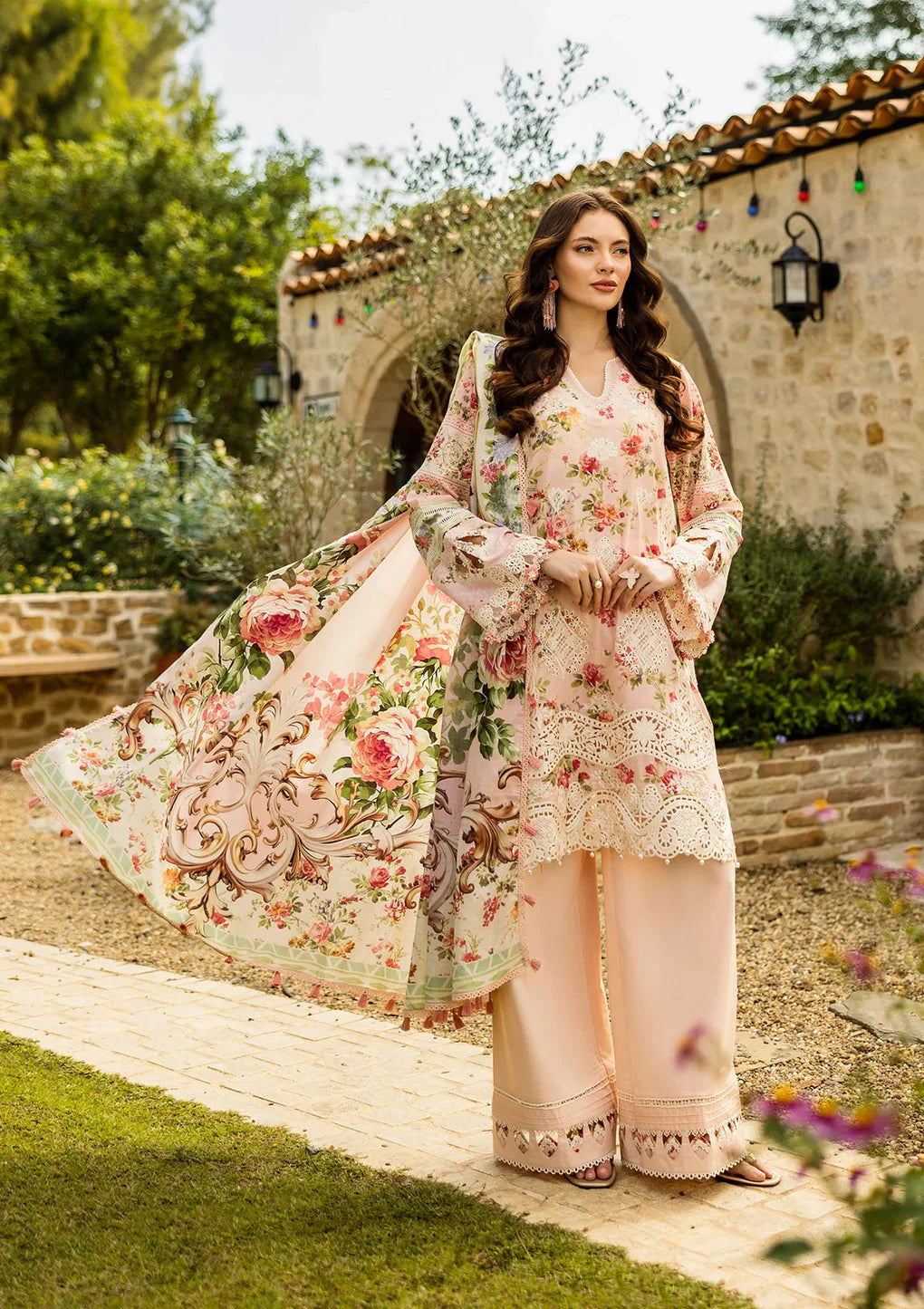 Elaf Premium Prints Chikankari Lawn Unstitched 3Pc Suit ELK-04B TRUE LOVE