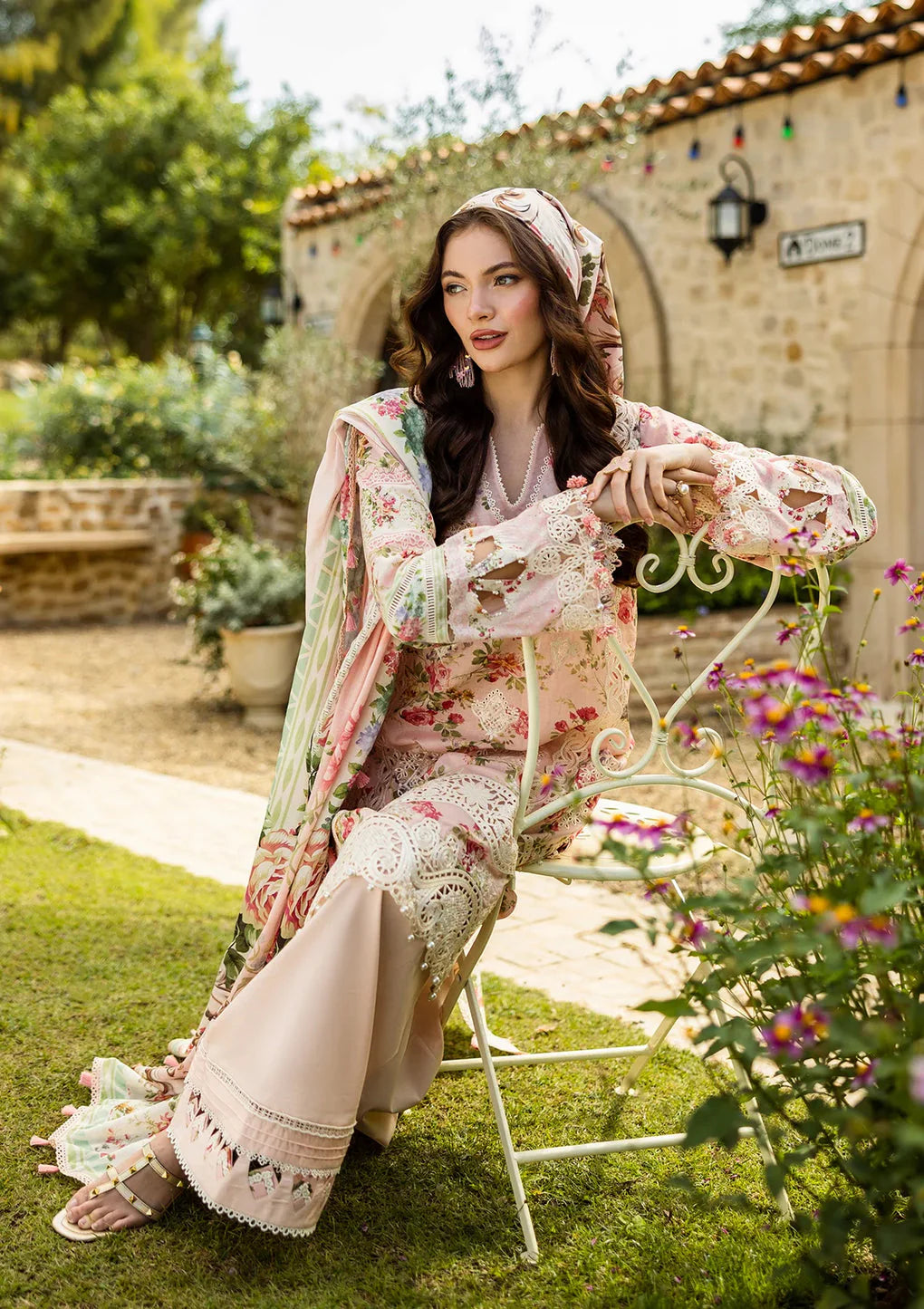 Elaf Premium Prints Chikankari Lawn Unstitched 3Pc Suit ELK-04B TRUE LOVE