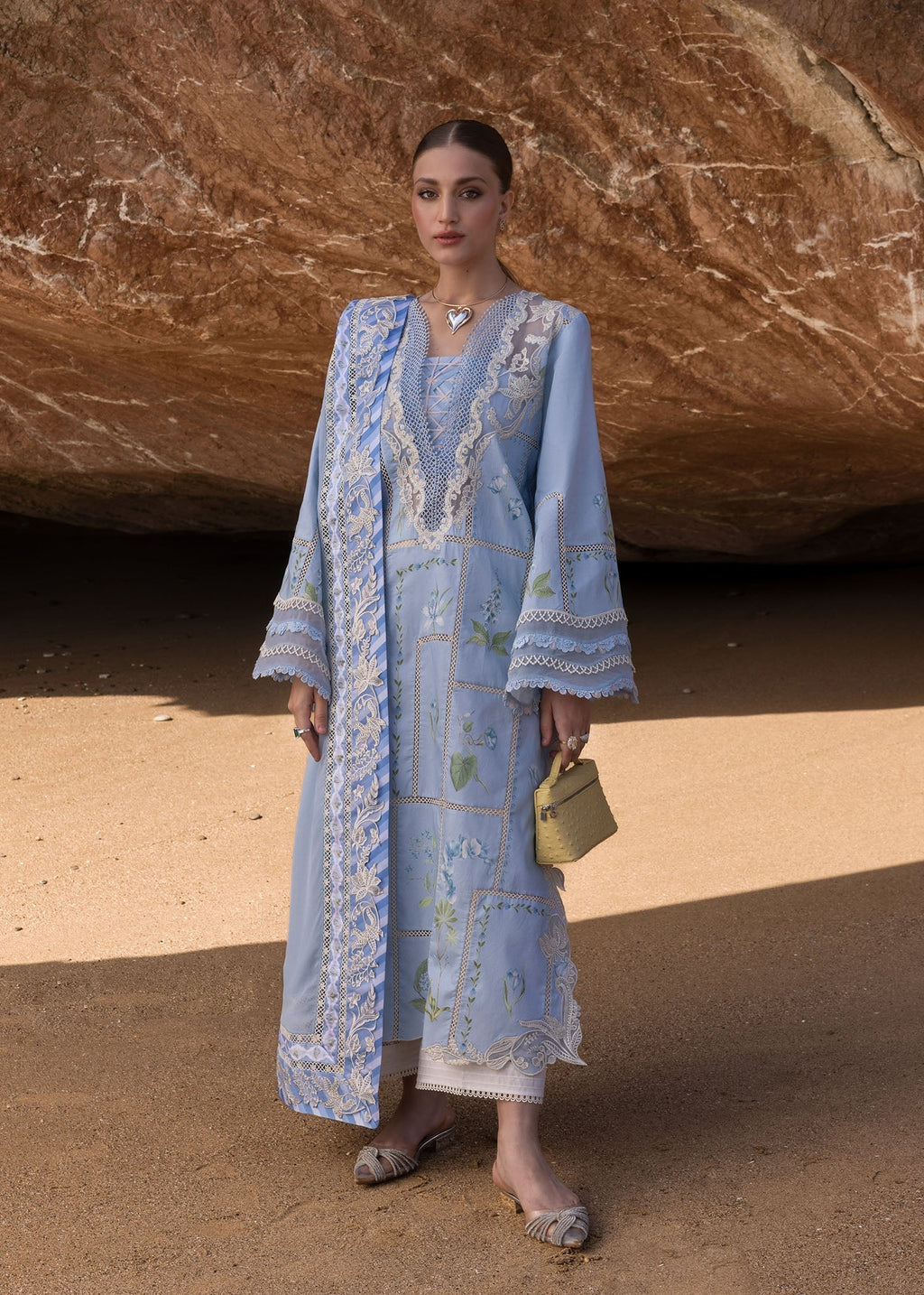 Flow by Crimson '25 | A Girl in the Garden D7-B | 3PC Embroidered Lawn Suit