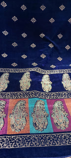 Velvet multi block print large size shwl available in 3 colours