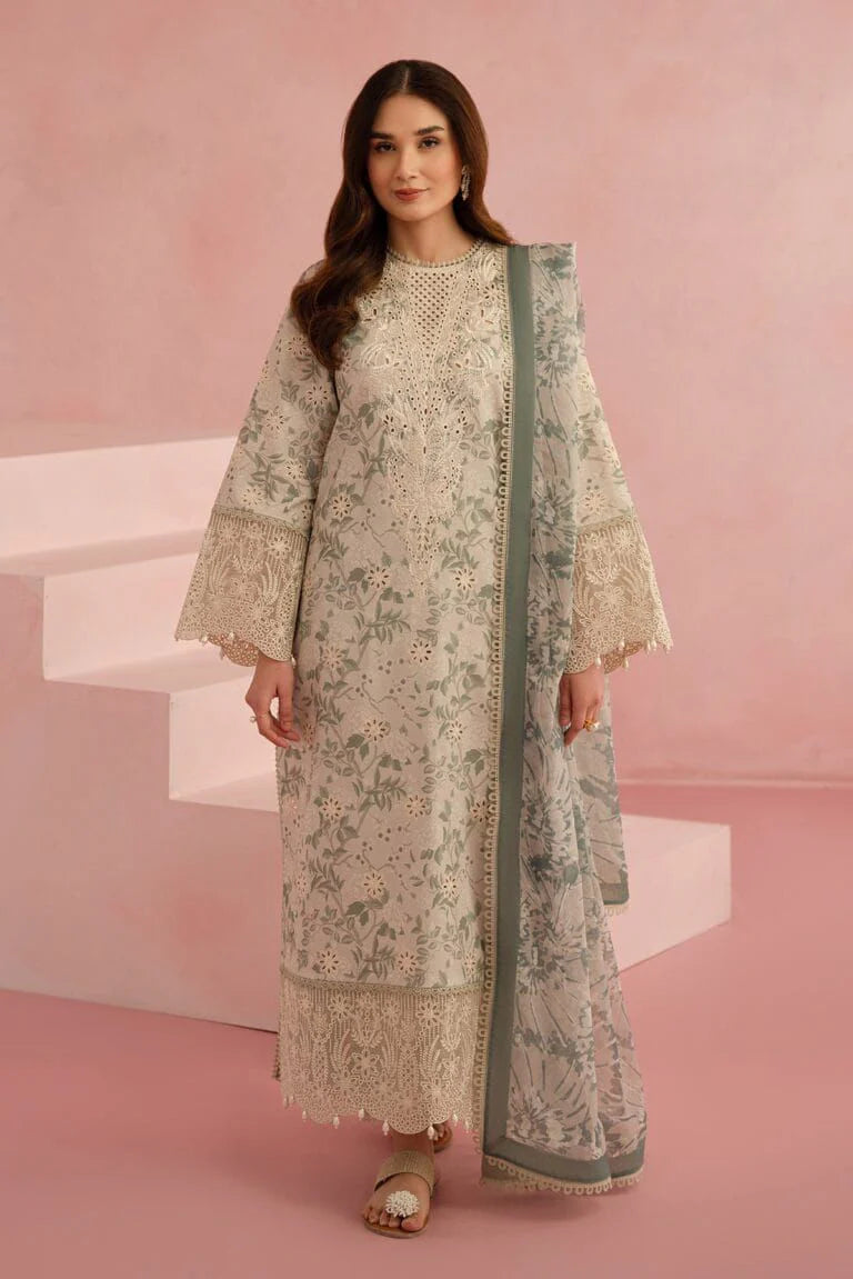 PREMIUM Embroided SCHIFFLI LAWN 3PC- Chiffon duppata #AYT25
