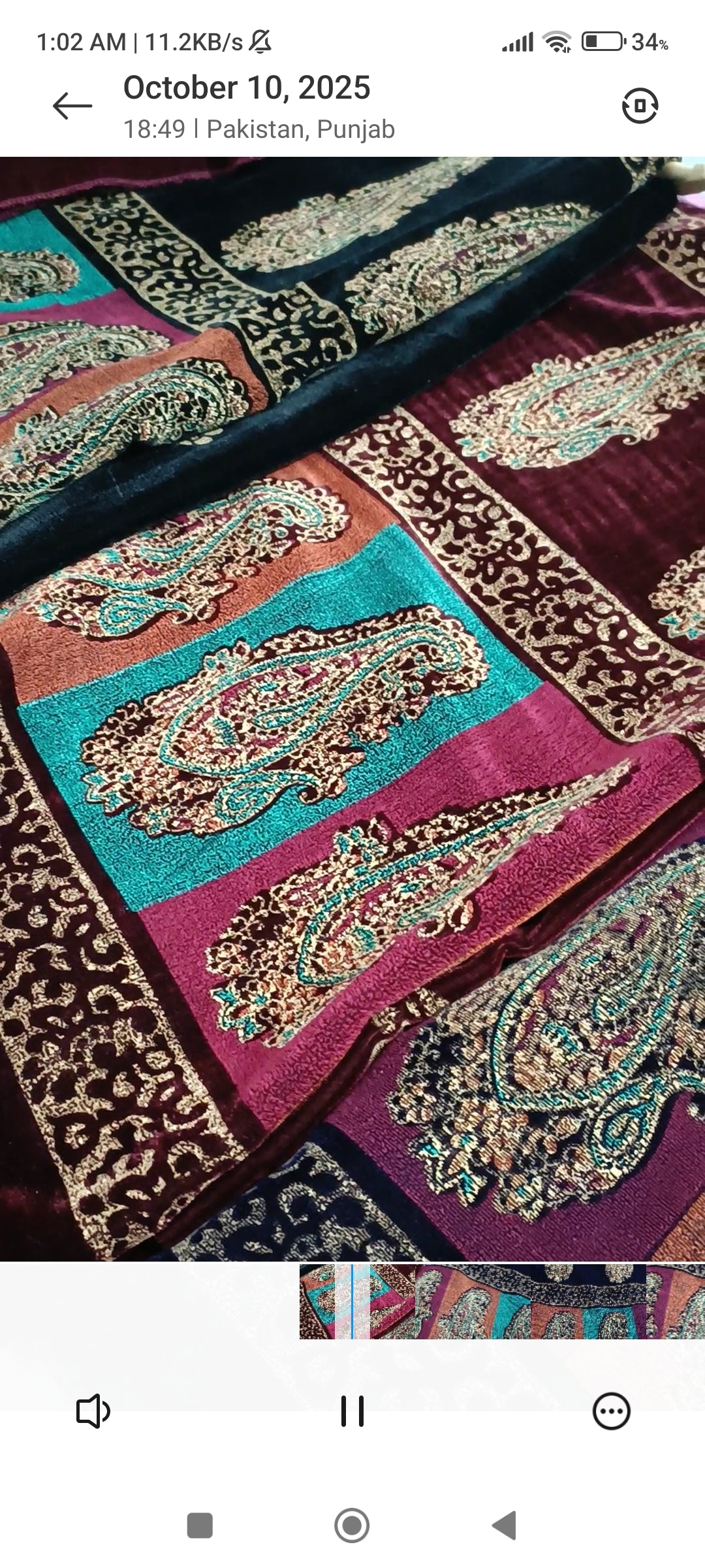 Velvet multi block print large size shwl available in 3 colours