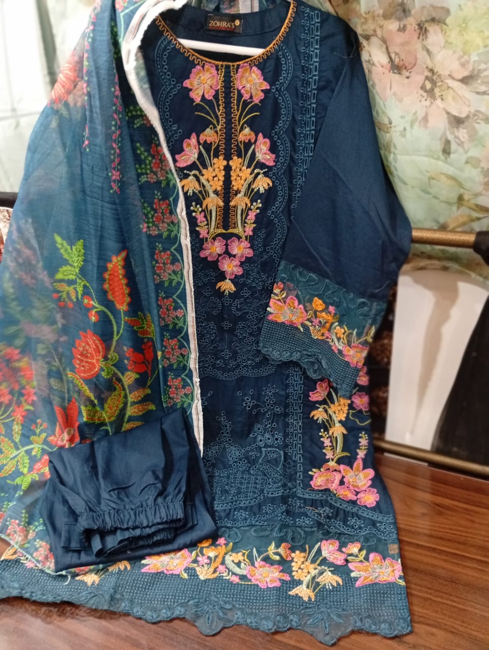 Stitched Lawn Ready to Wear Dress l Blue