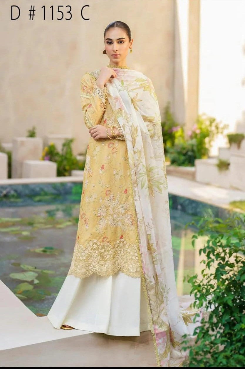 Iznik Lawn 3piece Unstitched Digital Printed Dress l D 1153 C
