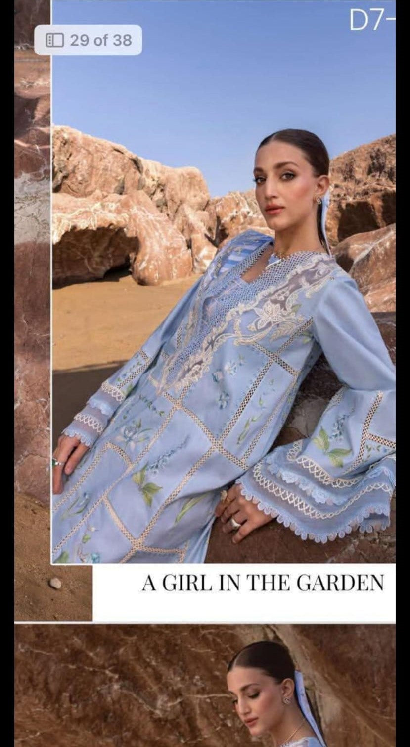 Flow by Crimson '25 | A Girl in the Garden D7-B | 3PC Embroidered Lawn Suit