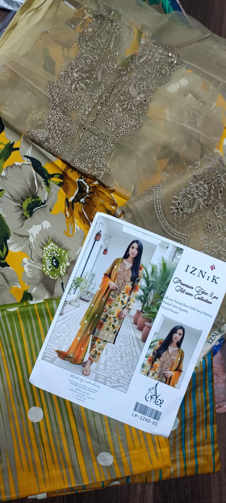 iznik linen 3pc wd embroidered patches (same as orignl)