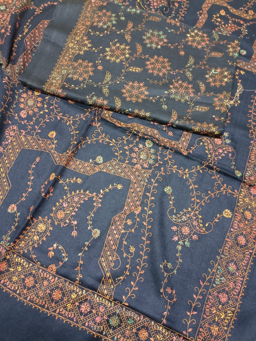 Pashmina Mini Shawl Blue (Length 2 mtr , width 28_30 inches)