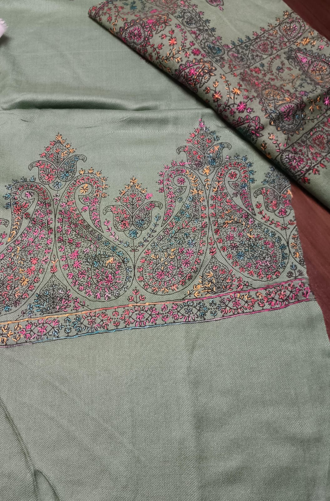Pashmina Mini Shawl (apple green shade)  (Length 2 mtr , width 28_30 inches)