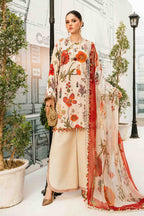 Mariab Lawn Unstitched Embroidered 3Pc wd Patches (same as orignal)