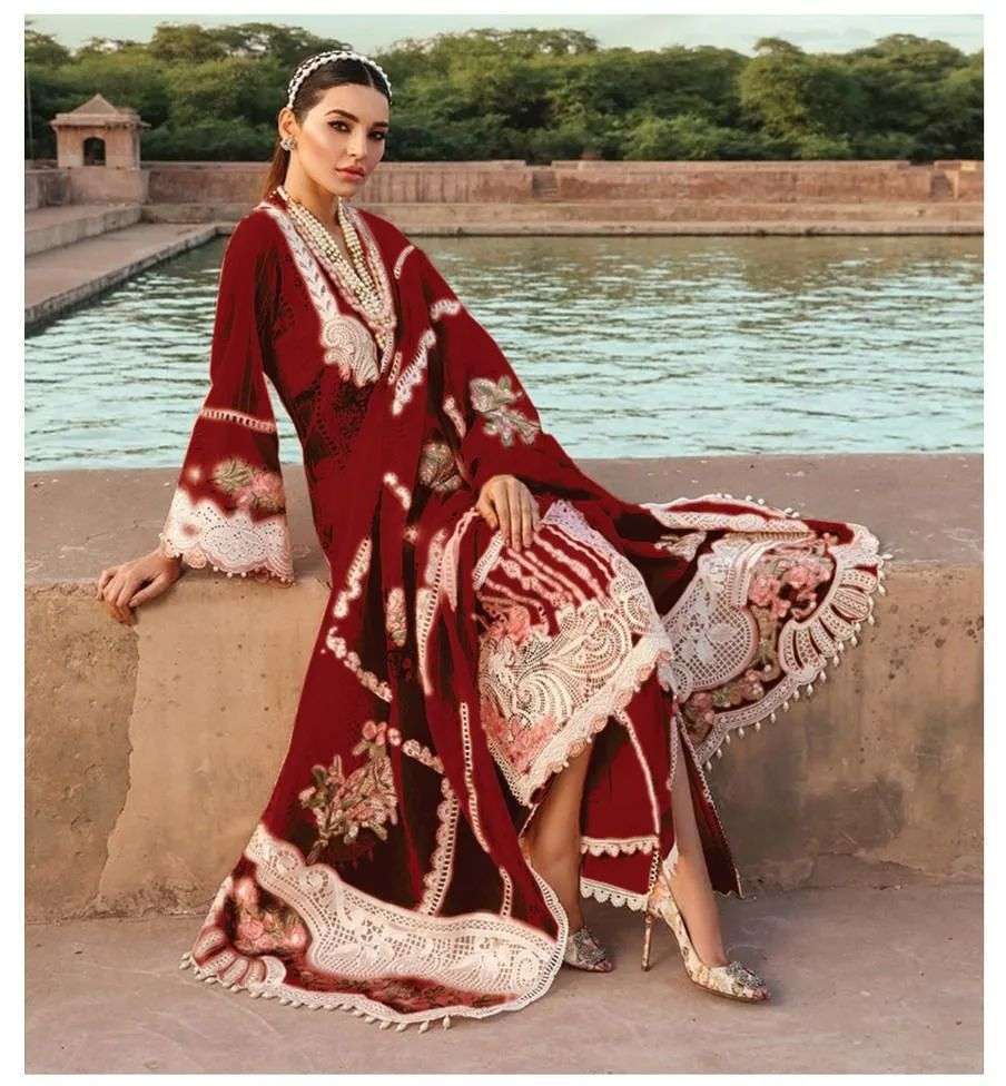 Lawn Embroidered 3pc With Embroidered Chiffon Dupatta by Crimson brand